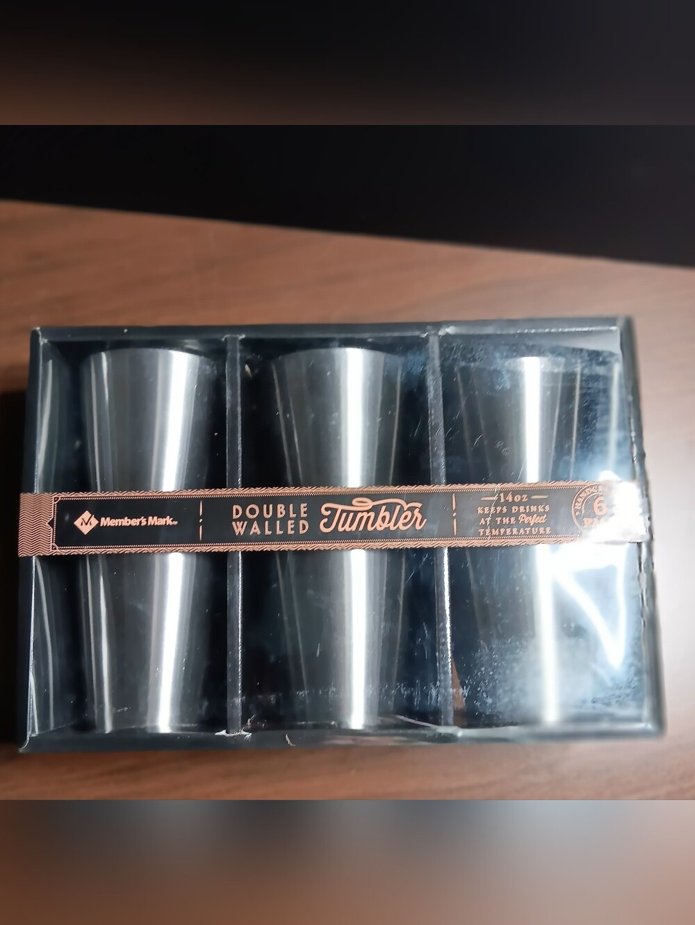 Member's Mark Double Walled Tumbler Set - 6 Tumblers-Stainless Steel